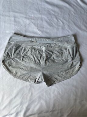 lululemon athletica Light Gray Athletic Running Shorts with Zip Pocket